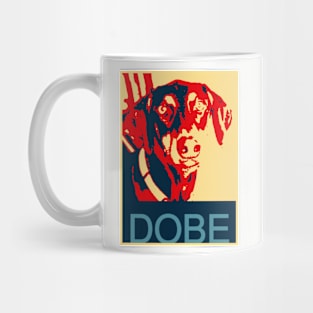 Nine The Doberman Obama Poster Mug